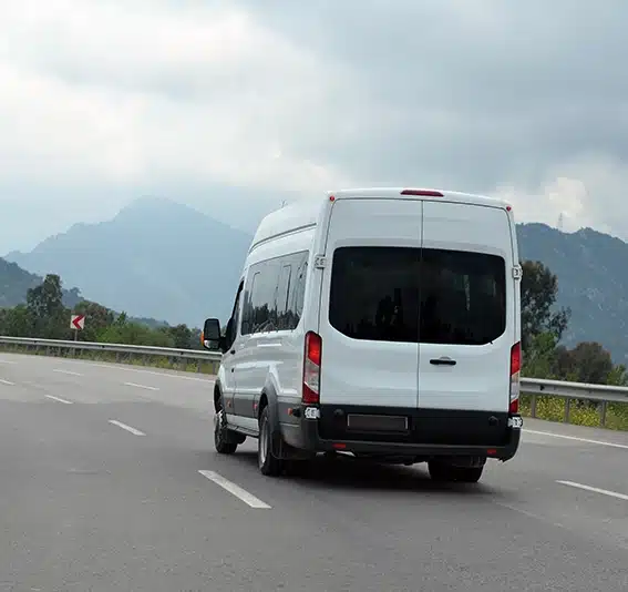 minibus on highway