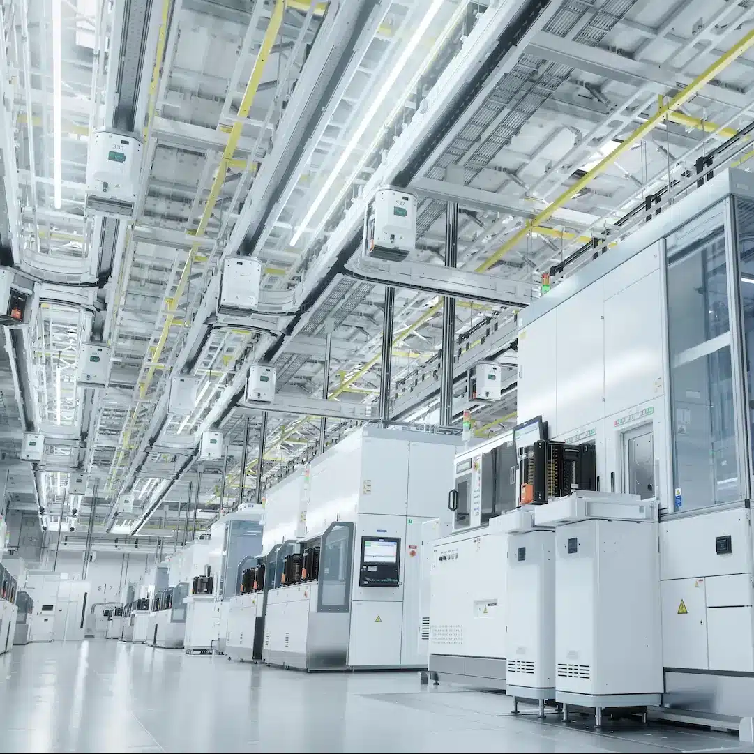 Manufacturing facility equipment in a dust free space