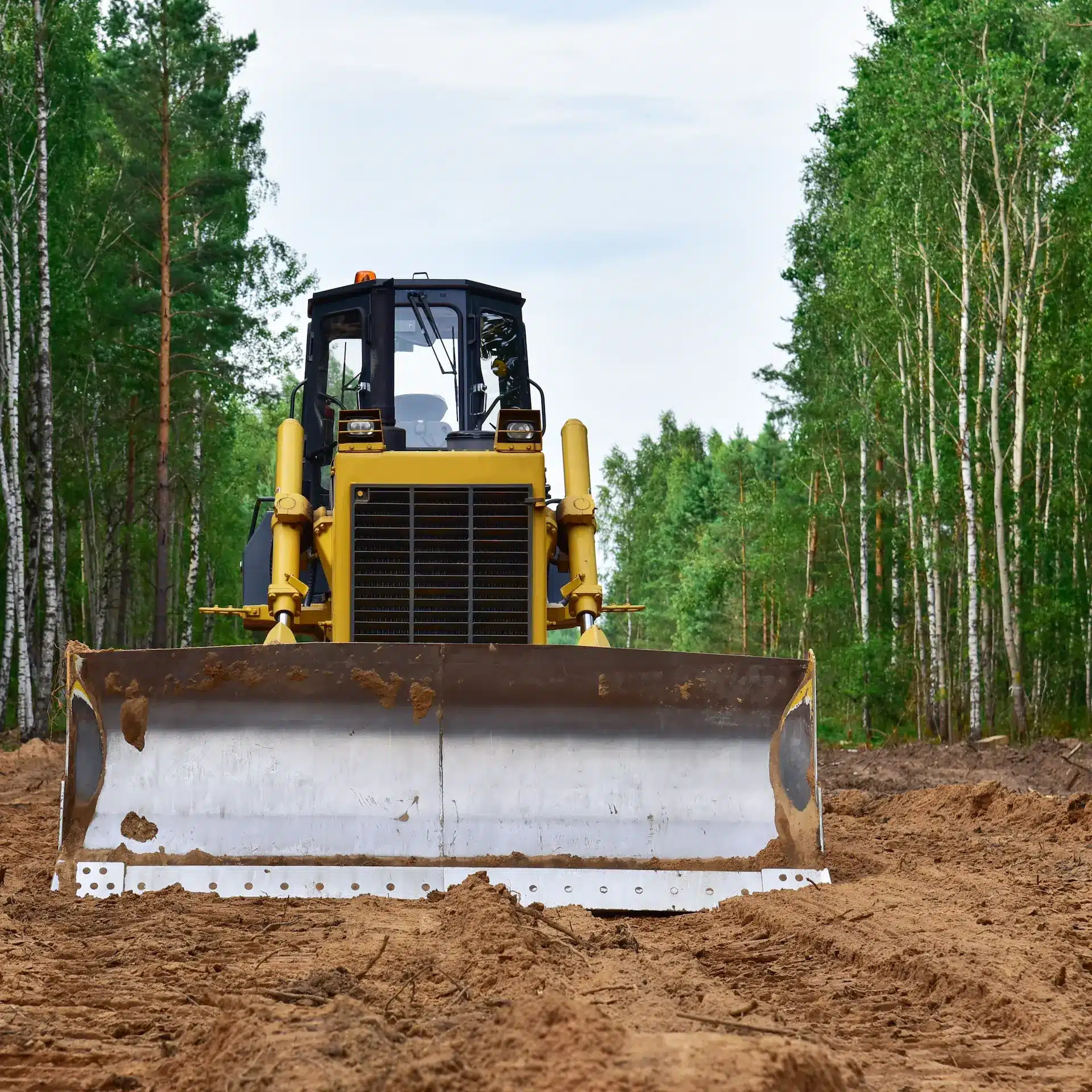 A large dozer working in forestry