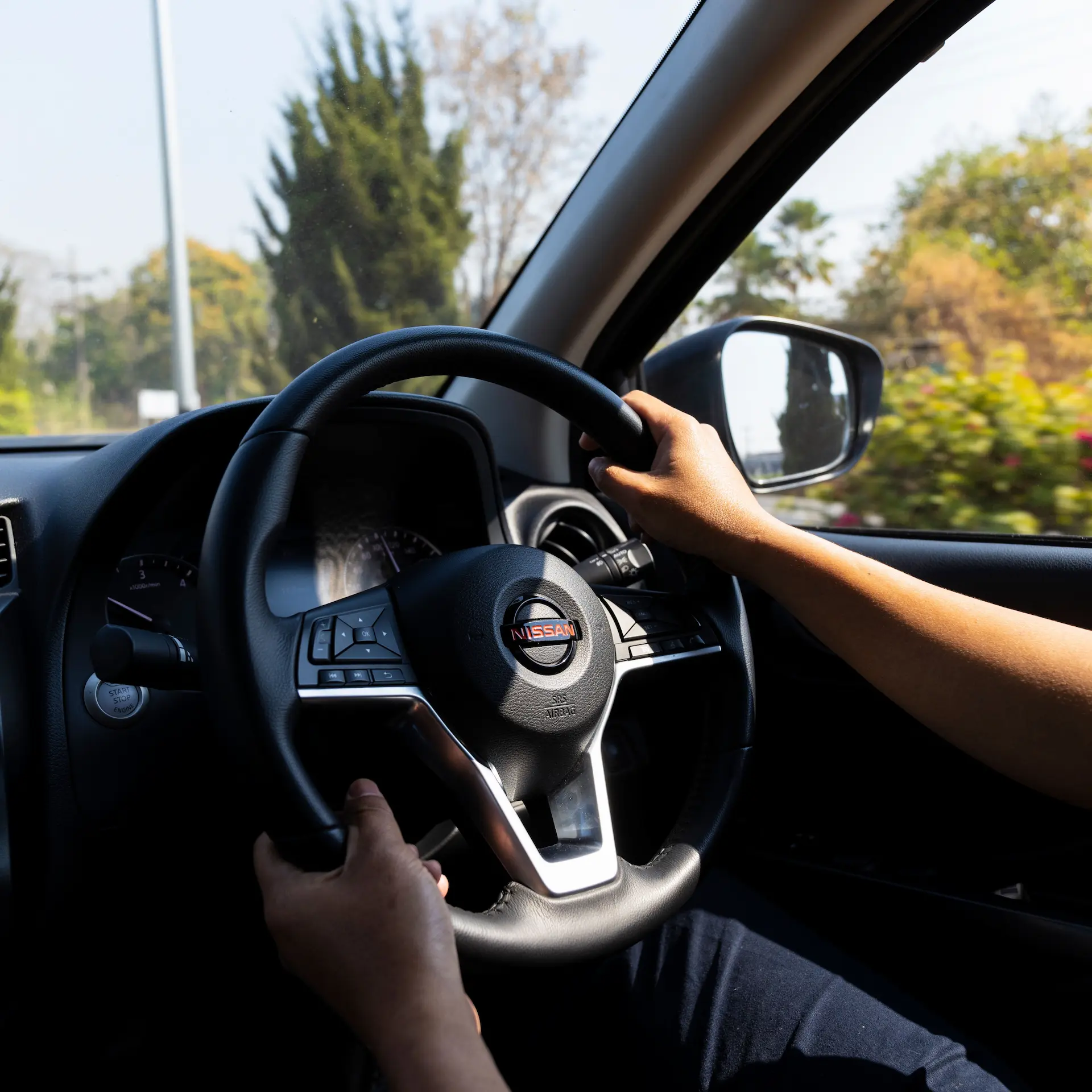 Interior of a modern Nissan vehicle