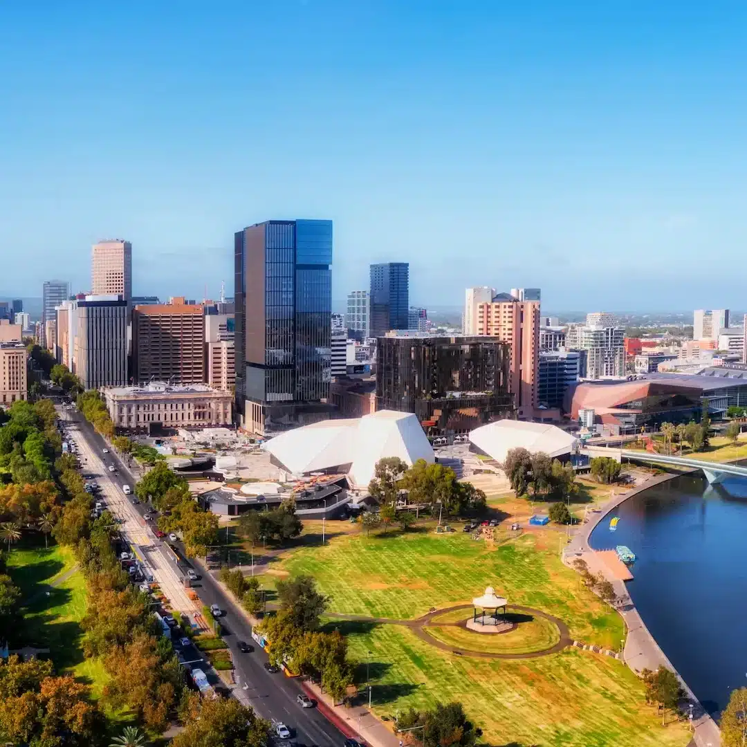 Adelaide CBD skyline during a sunny day